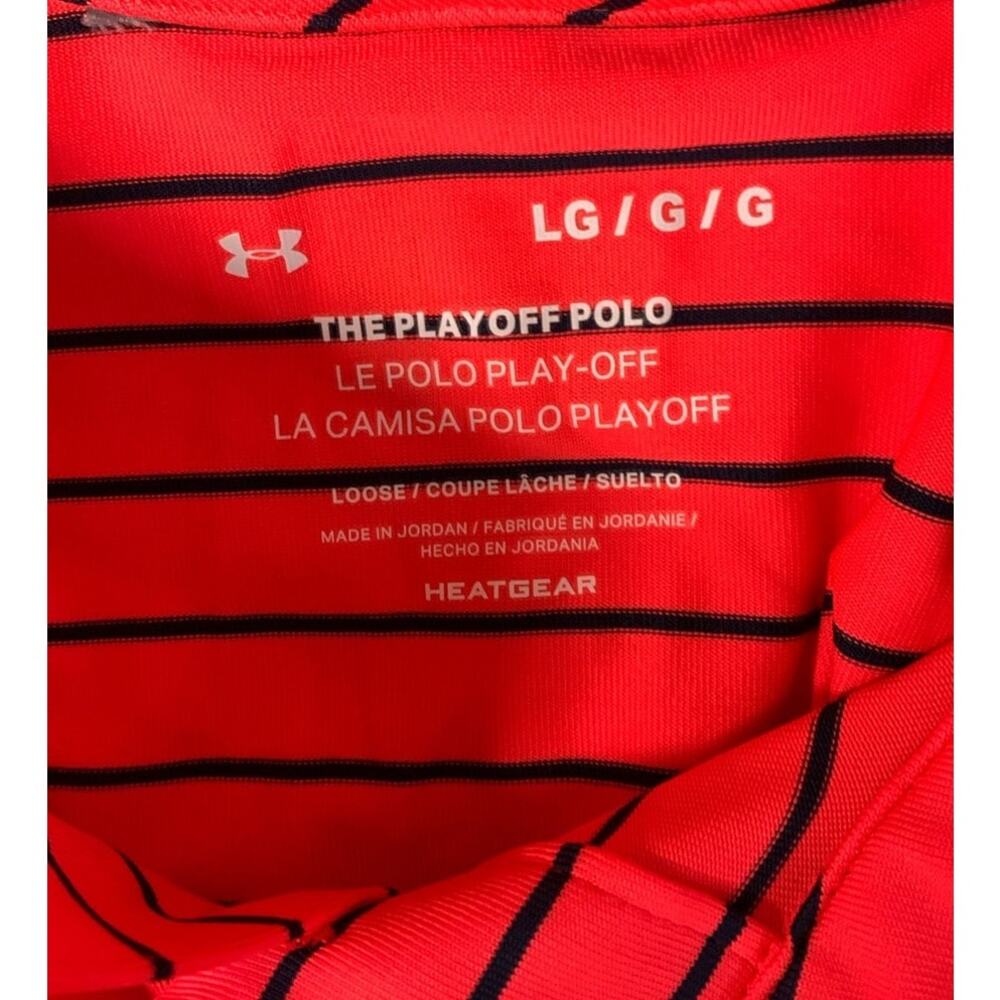 Under Armour Men's LARGE UA Playoff 2.0 Polo Shirt, Red / Black - Picture 4 of 6